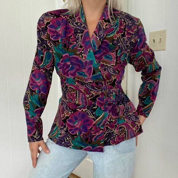 IN Group LTD Jackets & Blazers - Vintage IN Group LTD Wrap Top Shirt Floral 12